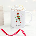 Personalised Playful Elf Christmas Polymer Mug