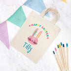 Personalised Rabbit Natural Easter Egg Hunt Bag
