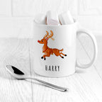 Personalised Reindeer Christmas White Mug