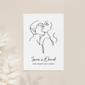 Personalised Romantic Line Art Embracing Couple Print