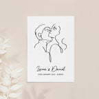 Personalised Romantic Line Art Embracing Couple Print