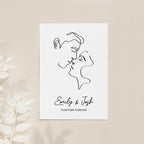 Personalised Romantic Line Art Kissing Couple Print