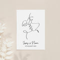 Personalised Romantic Line Art Loving Couple Print