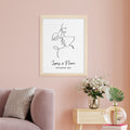 Personalised Romantic Line Art Loving Couple Print