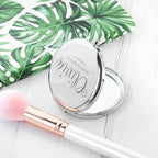 Personalised Round Silver Compact Mirror