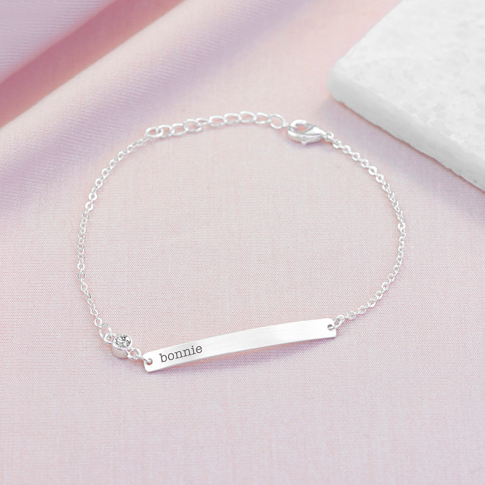 Personalised Silver Birthstone Swarovski Crystal Bracelet