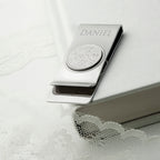 Personalised Rhodium Plated Lucky Sixpence Money Clip