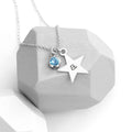 Personalised Silver Star with Birthstone Crystal Necklace