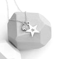 Personalised Silver Star with Birthstone Crystal Necklace