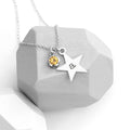 Personalised Silver Star with Birthstone Crystal Necklace