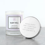 Personalised Sleep Well Soy Candle with Silver Lid