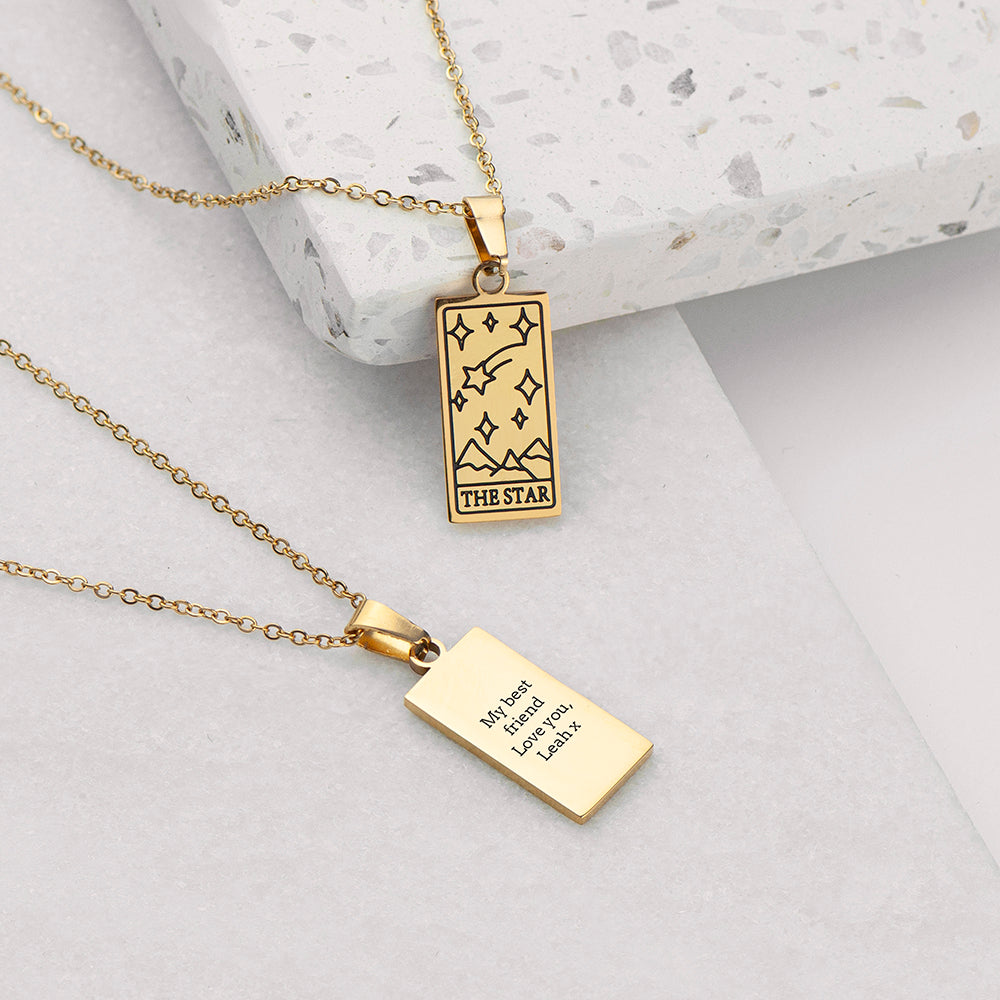 Personalised Star Tarot Card Necklace