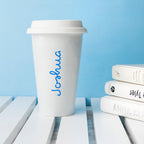 Personalised Summer Style Ceramic Travel Mug - Blue