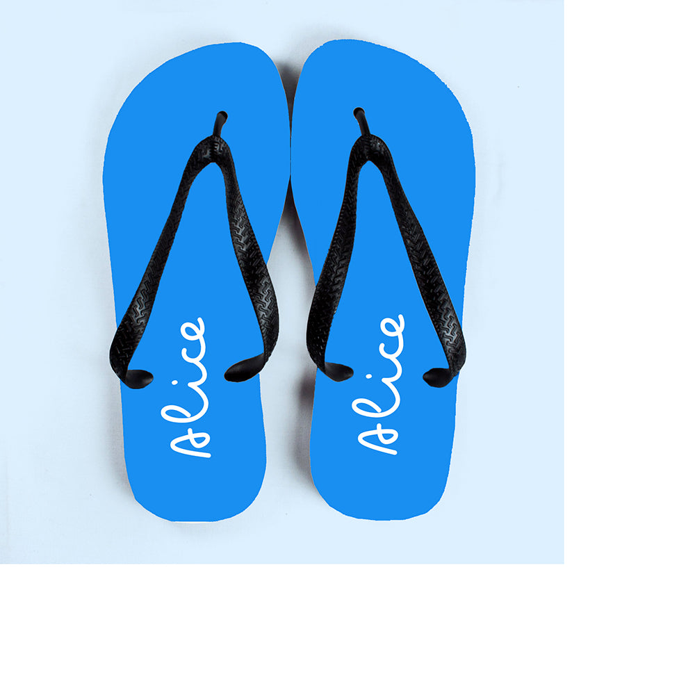 Personalised Summer Style Flip Flops - Small - Blue