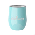 Personalised Summer Style Gloss Wine Tumbler - Turquoise