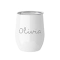 Personalised Summer Style Gloss Wine Tumbler - White