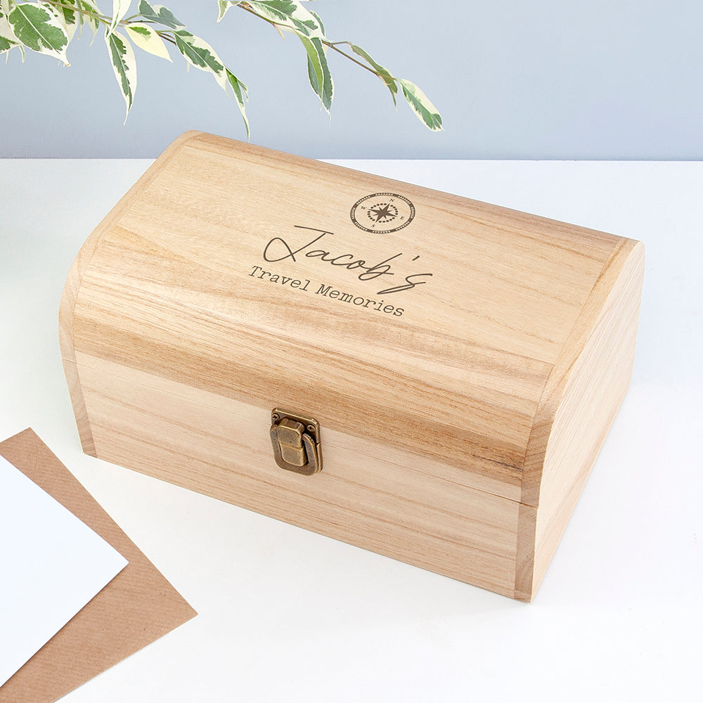 Personalised Travel Memories Keepsake Chest
