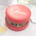 Personalised Treat Republic Coral Round Jewellery Case