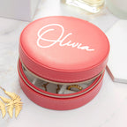 Personalised Treat Republic Coral Round Jewellery Case