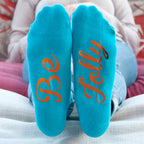 Personalised Turquoise & Terracotta Orange Christmas Day Socks