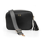Personalised Luxury Crossbody Bag in Black