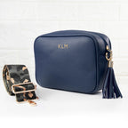 Personalised Luxury Crossbody Bag in Navy