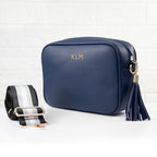 Personalised Luxury Crossbody Bag in Navy