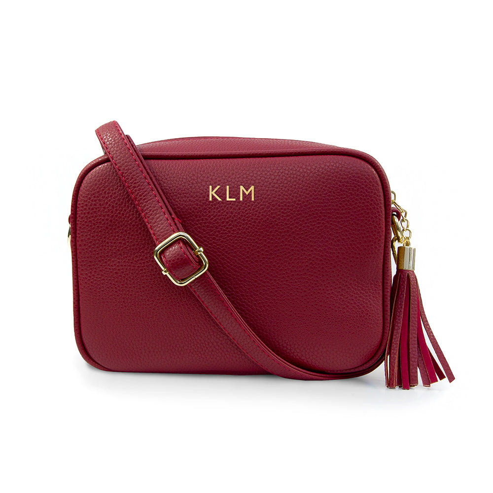 Personalised Luxury Crossbody Bag in Red