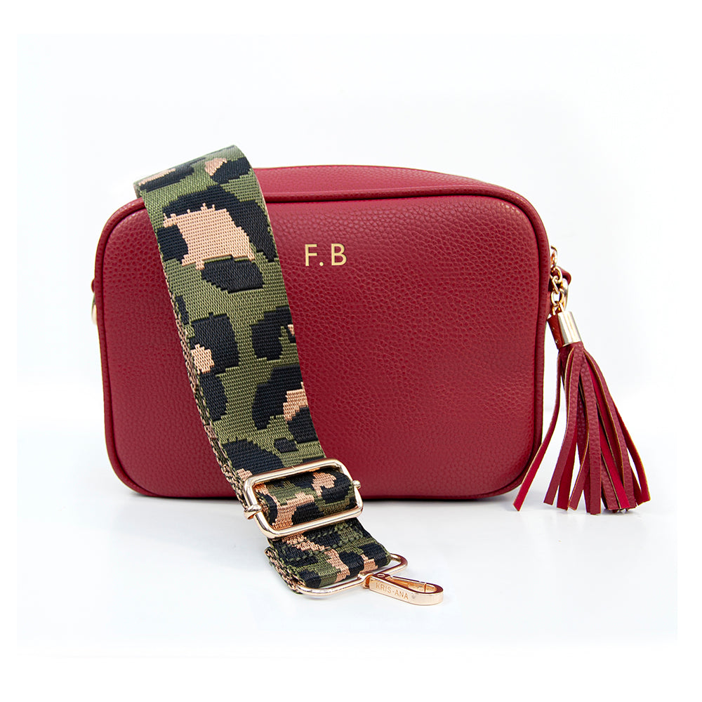 Personalised Luxury Crossbody Bag in Red