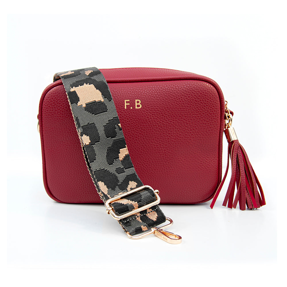 Personalised Luxury Crossbody Bag in Red