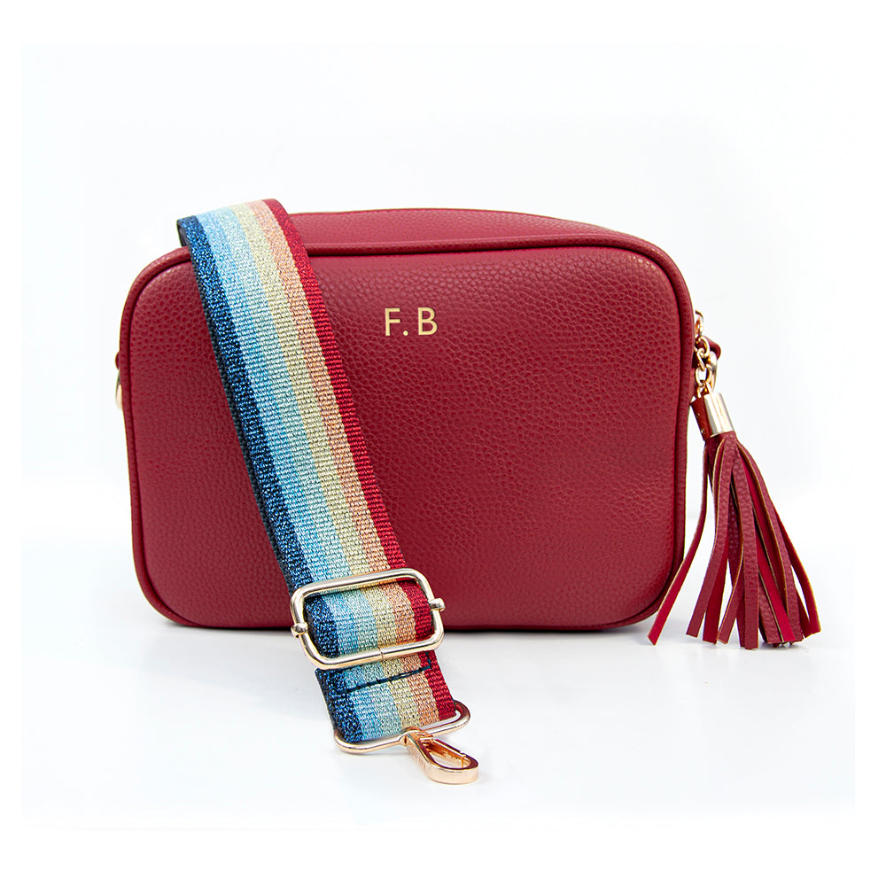 Personalised Luxury Crossbody Bag in Red