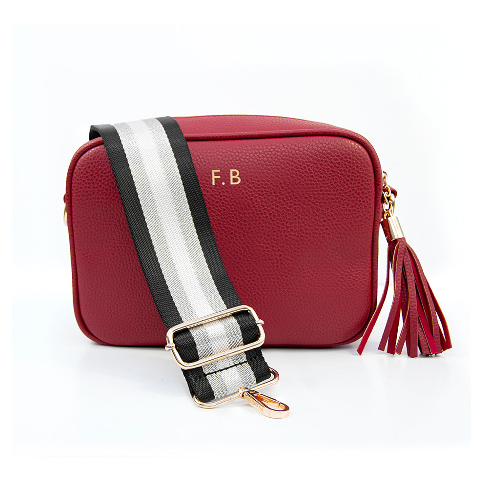 Personalised Luxury Crossbody Bag in Red