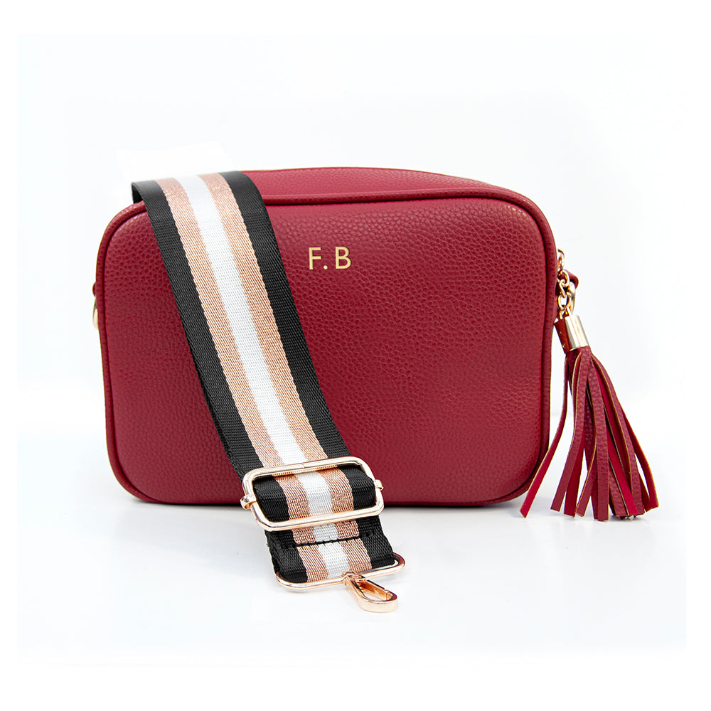 Personalised Luxury Crossbody Bag in Red