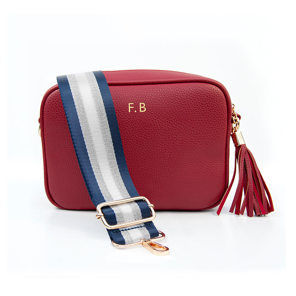 Personalised Luxury Crossbody Bag in Red