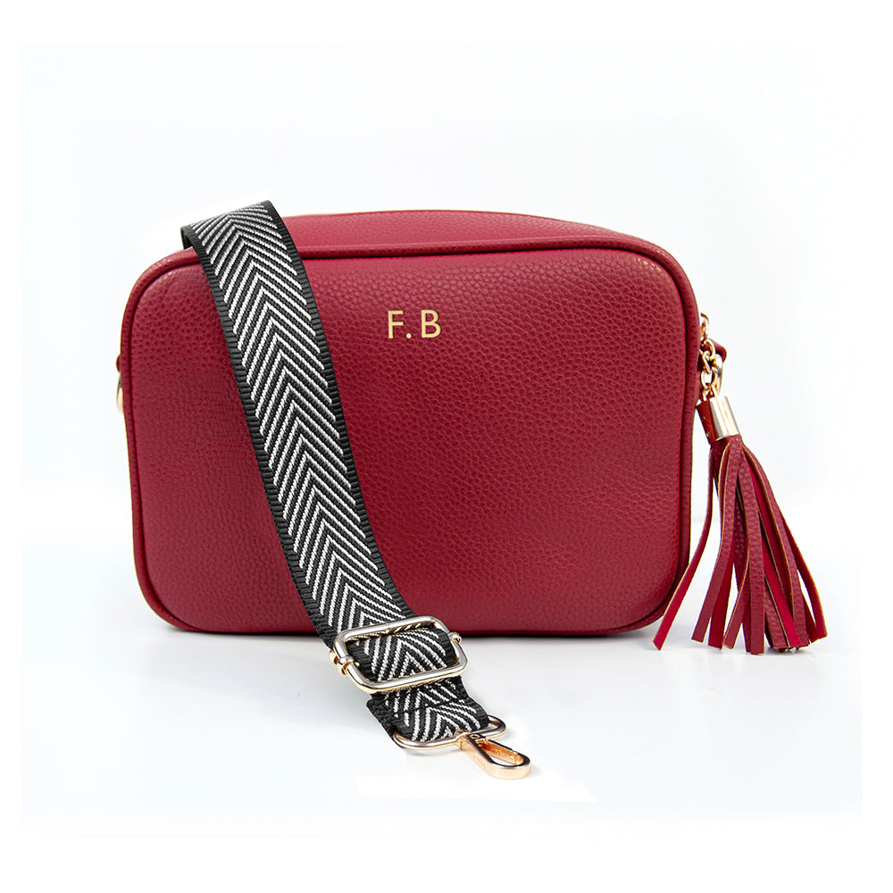 Personalised Luxury Crossbody Bag in Red
