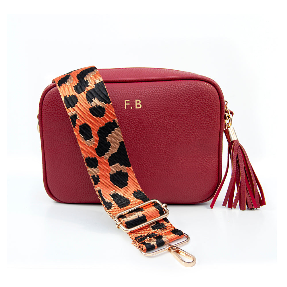 Personalised Luxury Crossbody Bag in Red