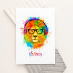 Personalised Watercolour Lion Wild Side Musical Print