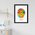 Personalised Watercolour Lion Wild Side Musical Print