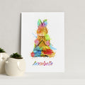 Personalised Watercolour Rabbit Meditation Print