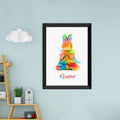 Personalised Watercolour Rabbit Meditation Print
