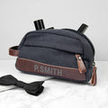 Personalised Weekender Denim Wash Bag Grey