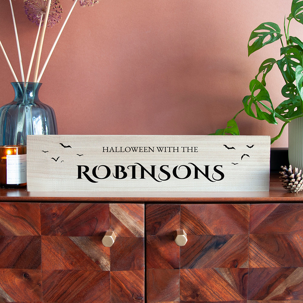 Personalised Halloween Bats Mantle Sign