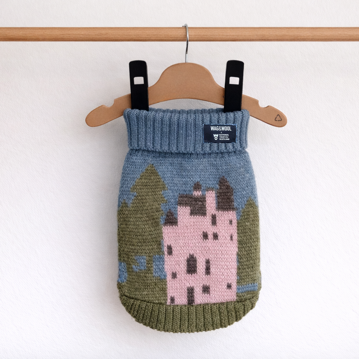 Pink Castle Dog Jumper in British Wool