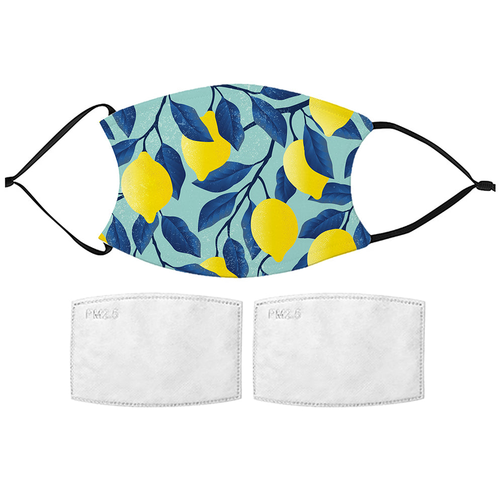 Printed Face Mask - Lemon Fresh Pattern Design
