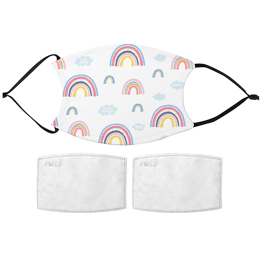 Printed Face Mask - Rainbow Pattern Design