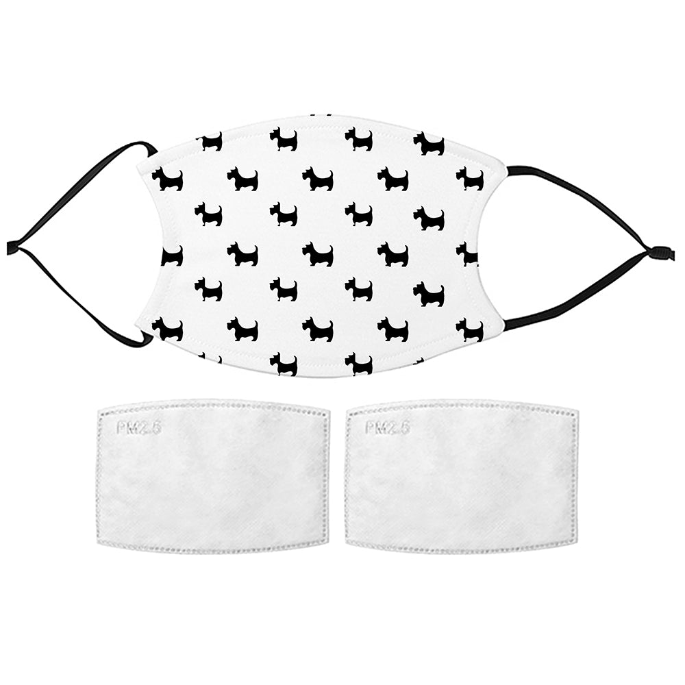 Printed Face Mask - Terrier Pattern Design