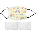 Printed Face Mask - Yellow Rainbow Design