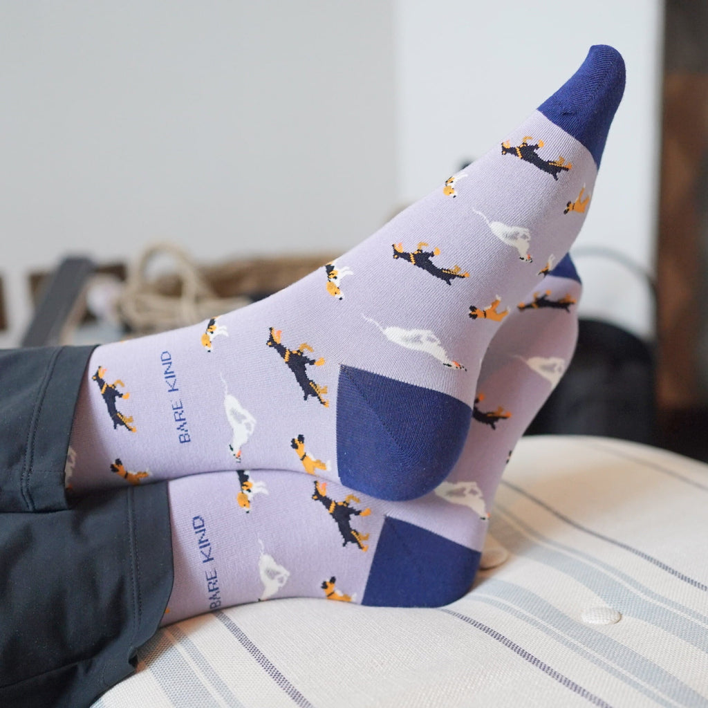 Purple Dog Pet Pair Bamboo Sock Set