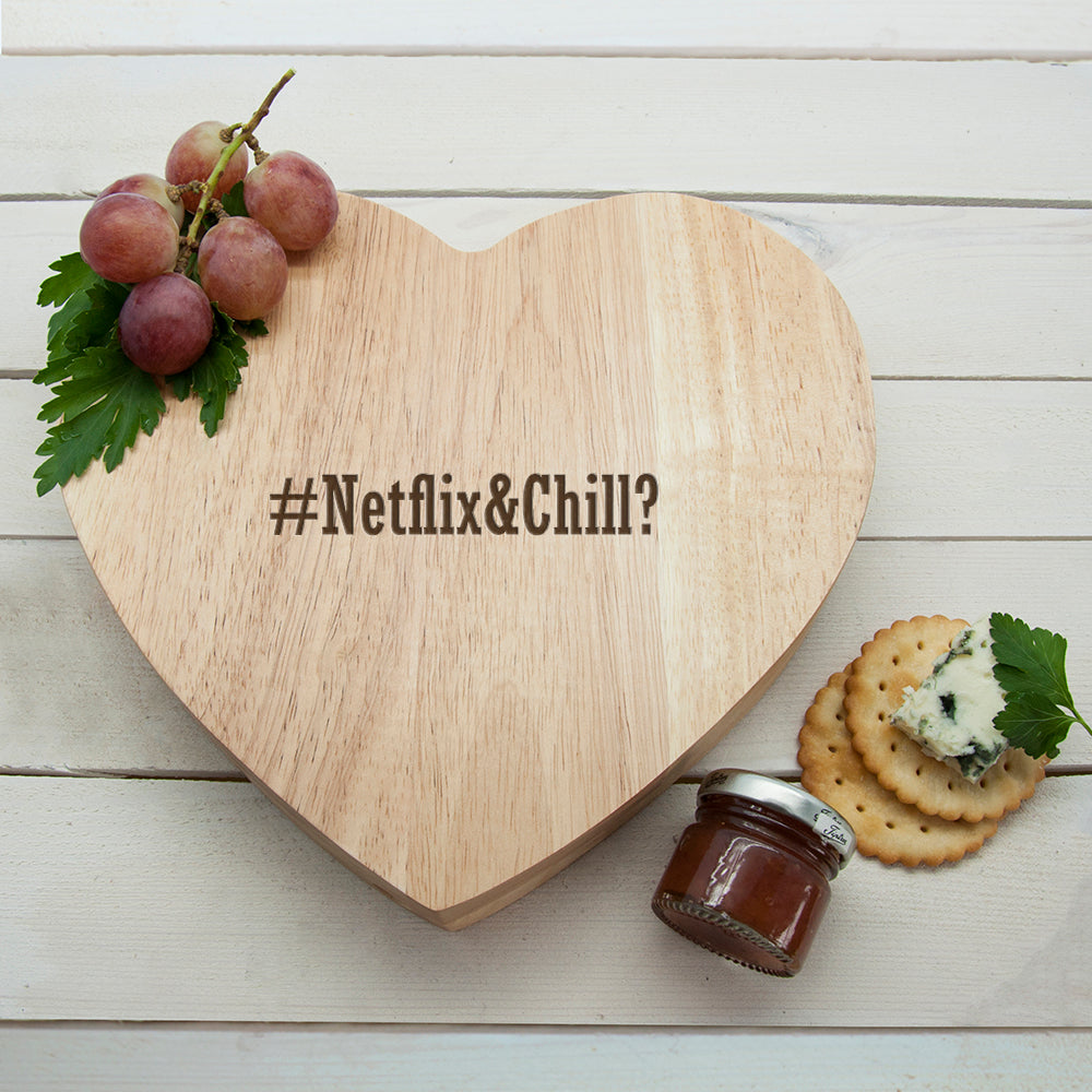 Romantic Hashtag Heart Cheese Board