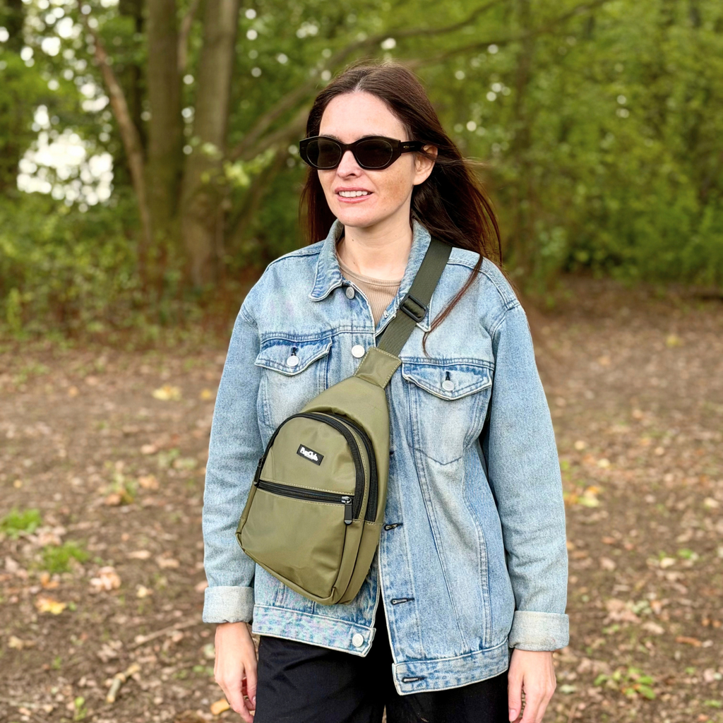 Dog Walking Sling Backpack - Khaki Green